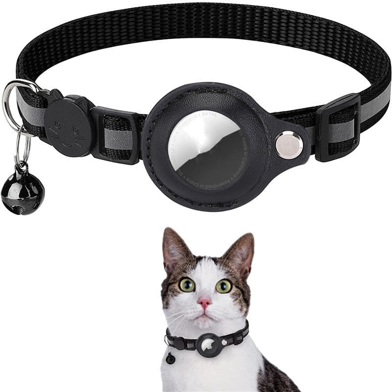 Adjustable Waterproof Pet Airtag Collar - Lightweight Reflective Nylon for Dogs & Cats (22-35cm)